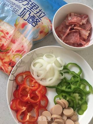 Square Bacon Ham Pizza recipe