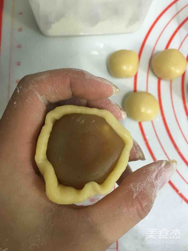 Mooncakes with Egg Yolk and Lotus Seed Paste recipe