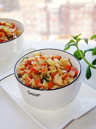 Fried Rice with Red Intestine