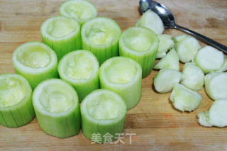 Colorful Vegetable Minced Meat Loofah Cup recipe