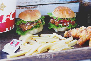 Homemade Burger and Fried Chicken Meal for Two recipe