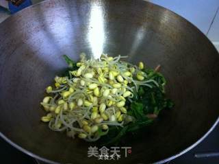 Soybean Sprouts Mixed with Spinach recipe