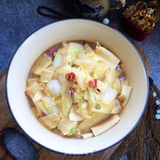 Cabbage Stewed Bean Curd recipe