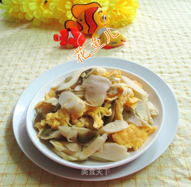 Pickled Mustard Slices, Duck Egg and Fried Whip Bamboo Shoots recipe