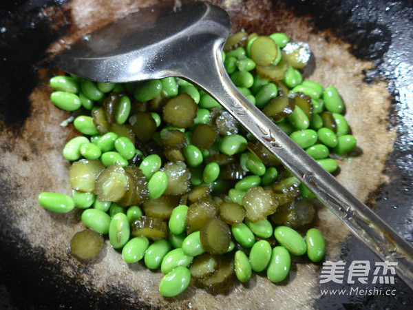 Fried Edamame with Pickled Cucumber recipe