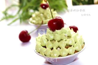 #aca烤明星大赛# Matcha Cherry Cake recipe