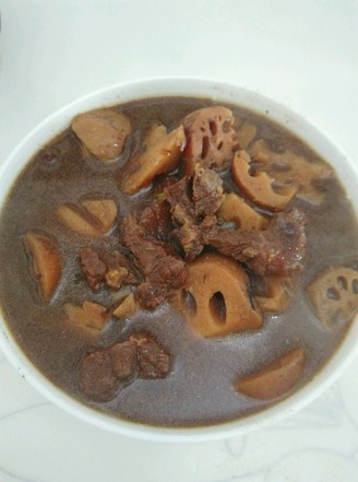Yellow Braised Beef with Lotus Root recipe