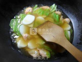 Jiangbai Shrimp, Cabbage and Rice Cake Soup recipe