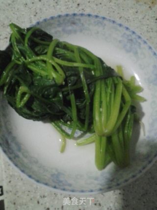 Jade with White Jade (cold Spinach and Enoki Mushroom) recipe