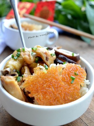 Claypot Rice with Mushroom and Chicken Drumsticks