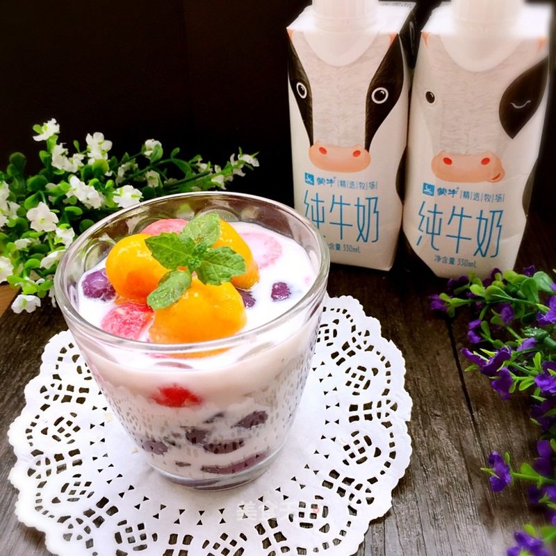 Taro Ball Milk Fruit Ice recipe