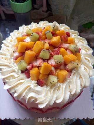 #aca烤明星大赛#fruit Birthday Cake recipe