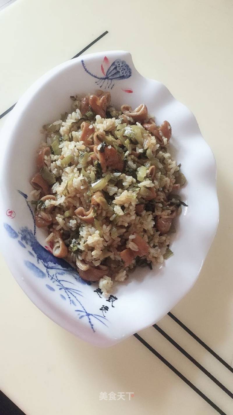 Fried Rice with Sauerkraut Pig Intestines recipe