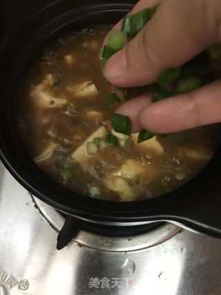 Tofu Soup with Mushroom Meat Sauce recipe