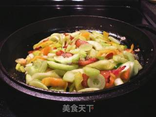 Stir-fried Double Melon with Pork Neck recipe