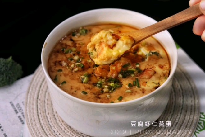 Tofu and Shrimp Stewed Egg recipe