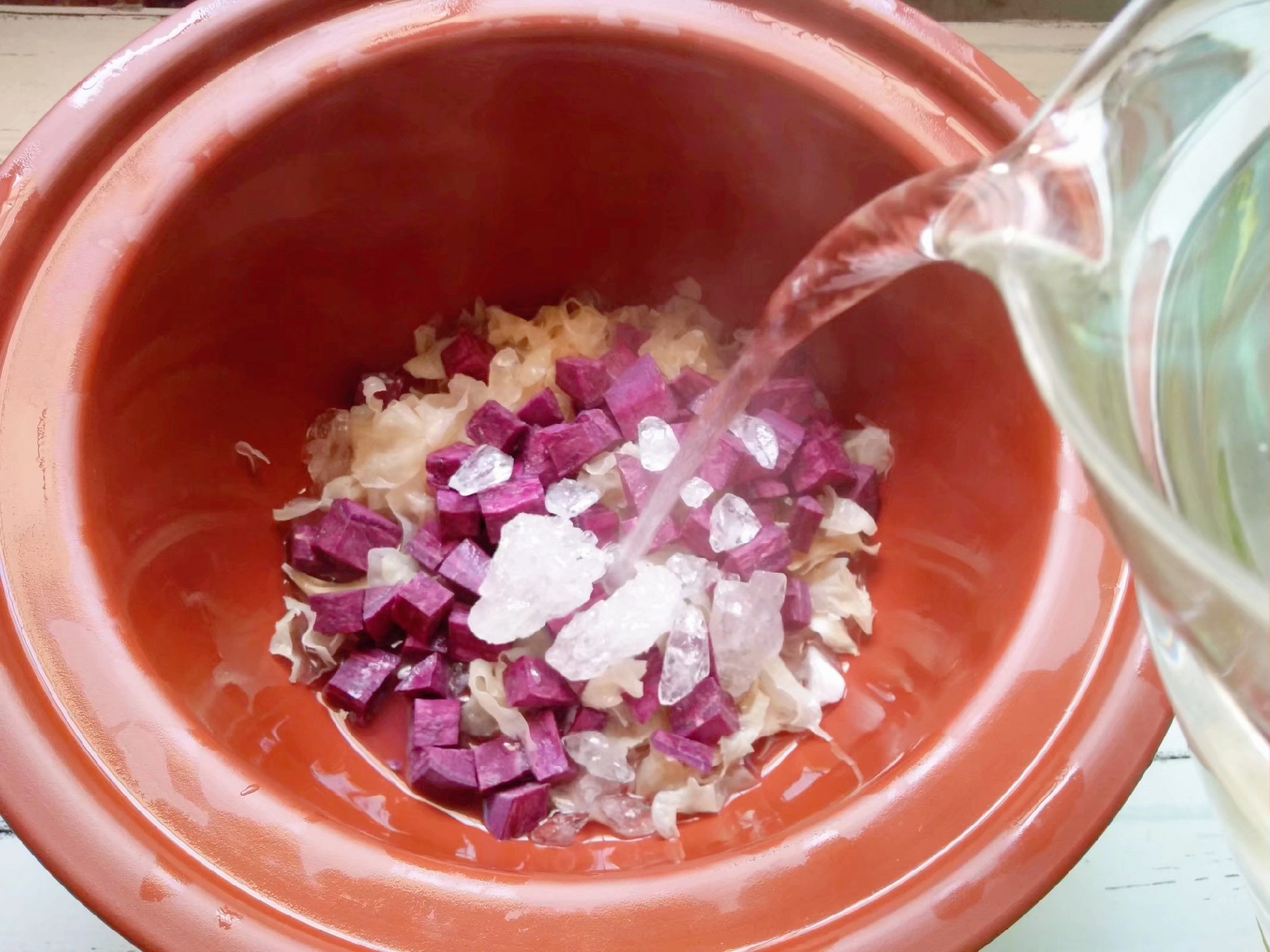 Purple Sweet Potato Tremella Lily Soup recipe