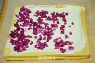 Dragon Fruit Cream Cake Roll recipe