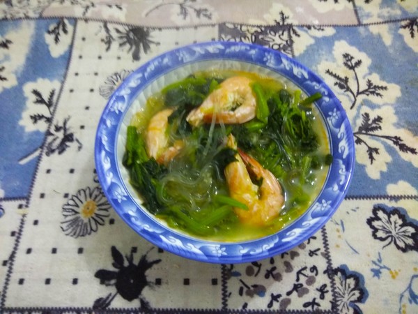 Prawn Spinach Vermicelli Soup recipe