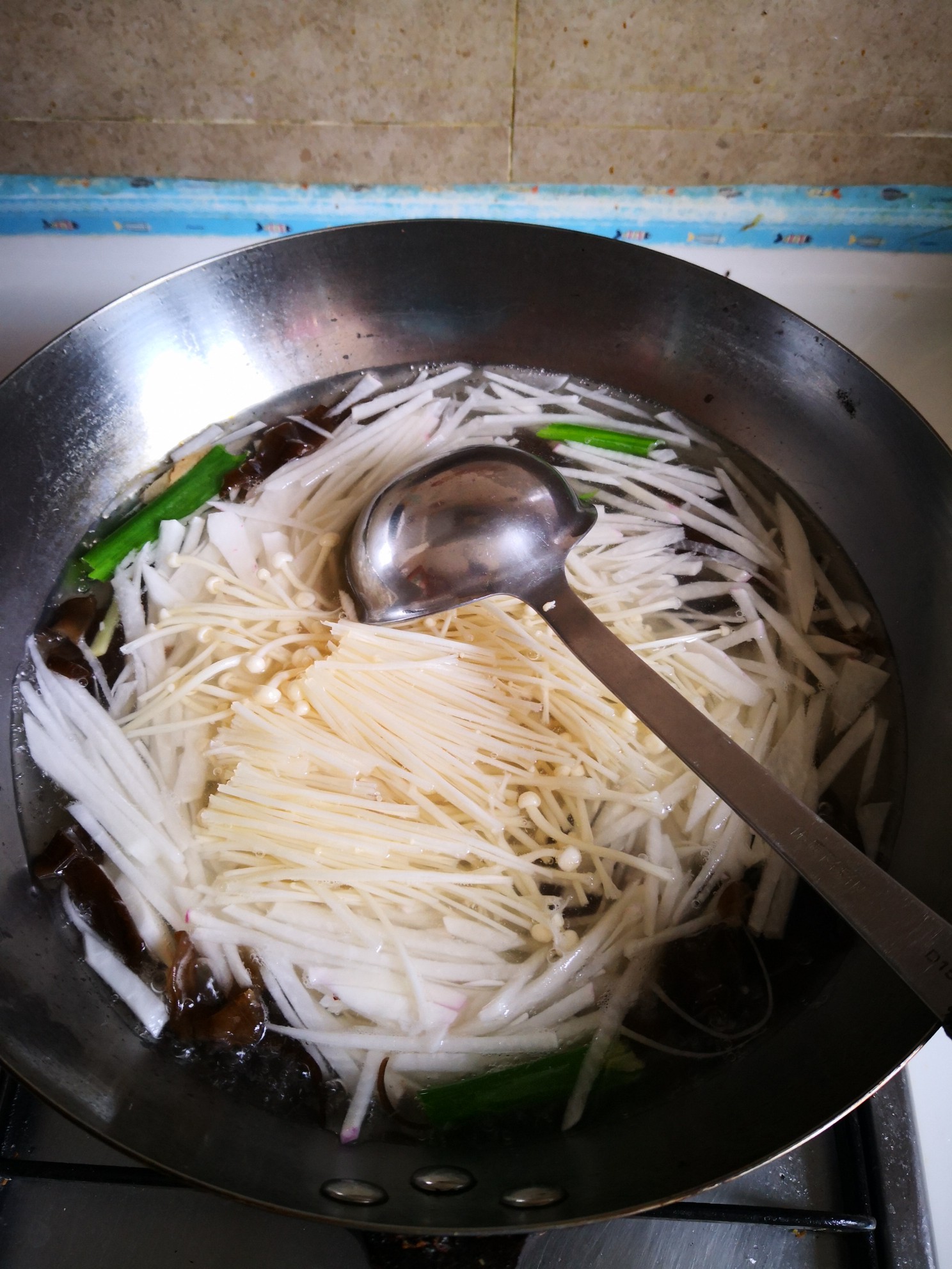 Enoki Mushroom and Shrimp Soup recipe