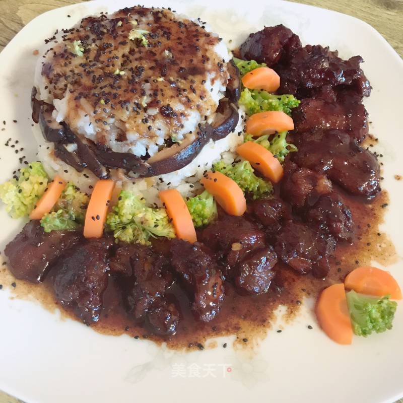 Teriyaki Chicken Drumstick Rice with Garlic and Shiitake Mushroom recipe