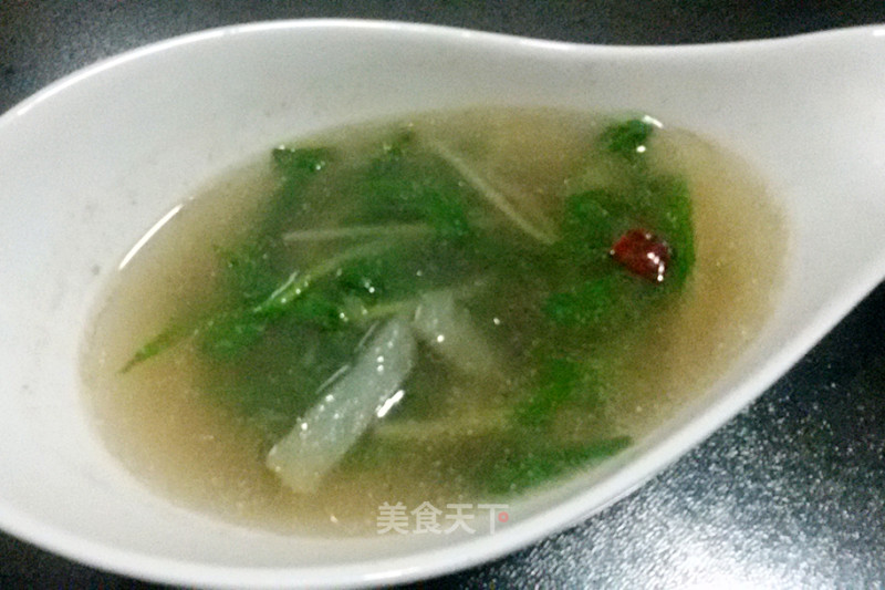 Mountain Mizu and Potato Chips Soup recipe