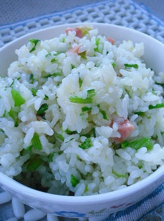 Fried Rice with Spinach Stalks recipe