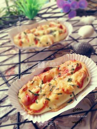 #aca烤明星大赛#——scallion Cheese Ham Sausage Bread recipe