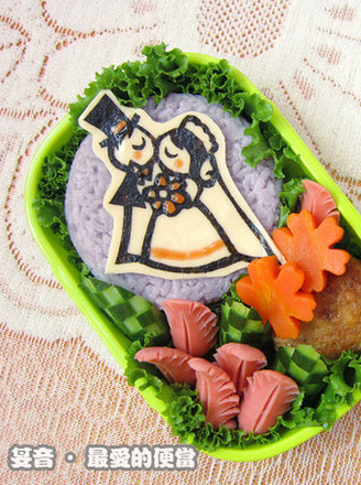 Romantic Wedding Nori Cut Bento recipe