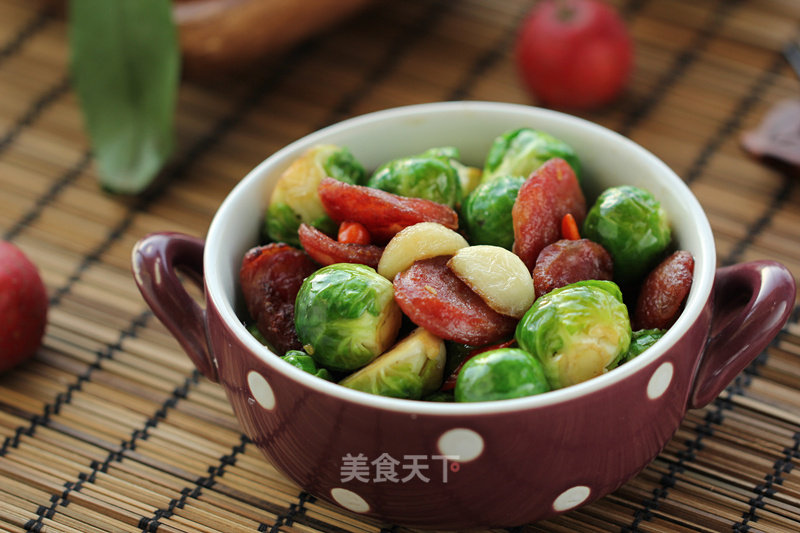 Sausage Fried Sprouts