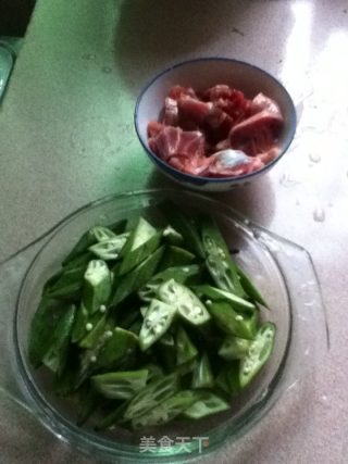 Fried Chicken Kidney with Okra recipe