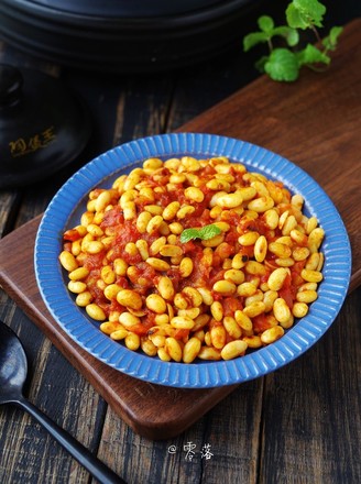 Baked Soybeans in Tomato Sauce