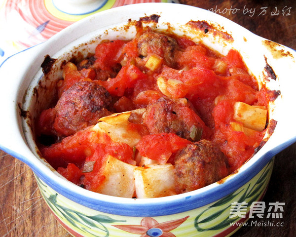 Baked Roast Beef Balls in Tomato Sauce recipe