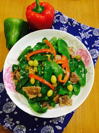 Fried Pork with Peas recipe