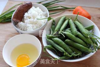 Fried Rice with Red Sausage and Colorful Eggs-an Exquisite Dinner for One Person recipe