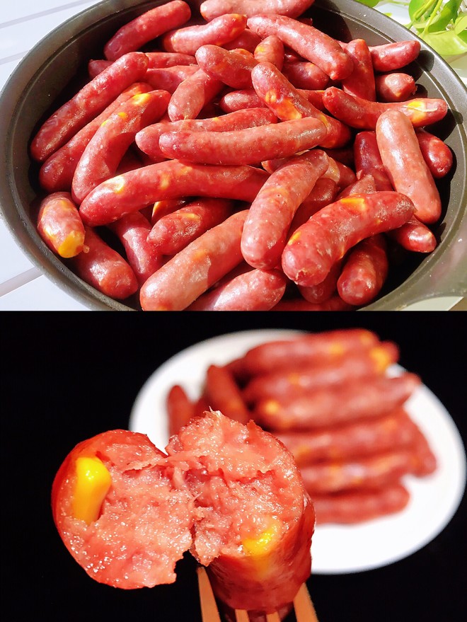 Crispy Skin and Tender Meat 💯 Homemade Crispy Sausage with A Bite of Juice❗️healthy and Delicious to Turn ⭕️⭕️～