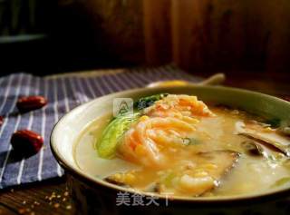 Shrimp Congee with Coarse Grain Vegetables recipe