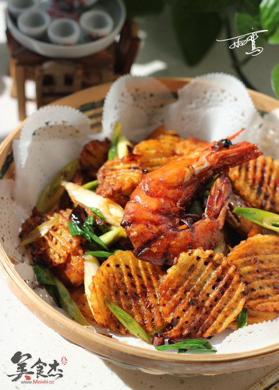 Griddle Potato Spicy Shrimp recipe