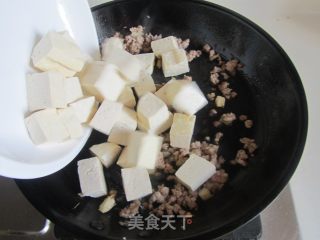 Braised Tofu with Minced Meat, Beans and Rice recipe