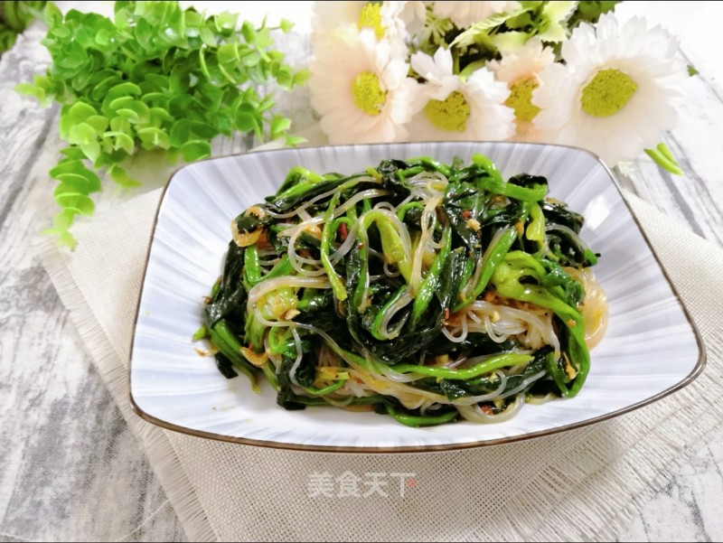 Spinach and Shrimp Skin Mixed with Vermicelli recipe