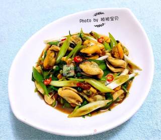 Green Onions with Mussels recipe