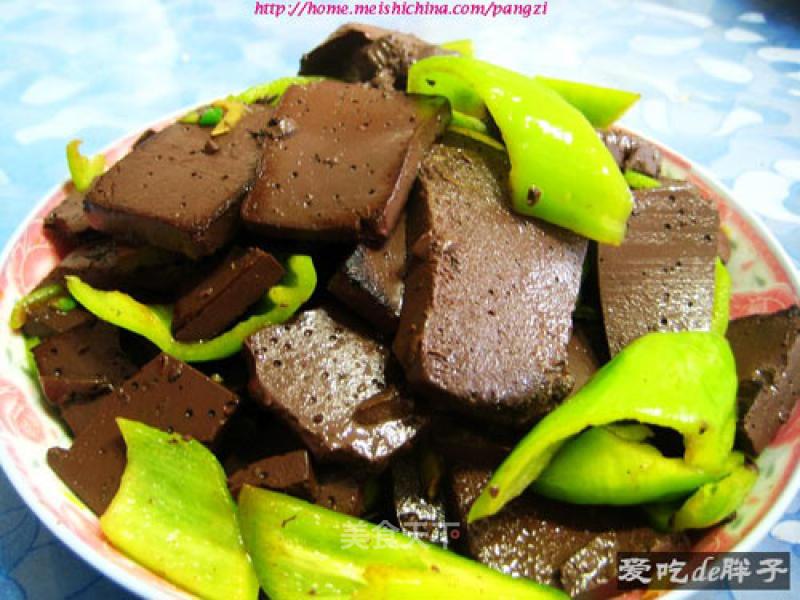 Stir-fried Lamb Blood with Chili recipe