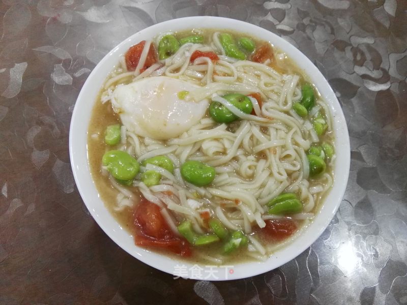 Tomato Bean Rice Egg Noodle recipe