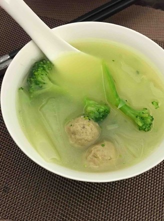 Broccoli Meatball Noodle Soup