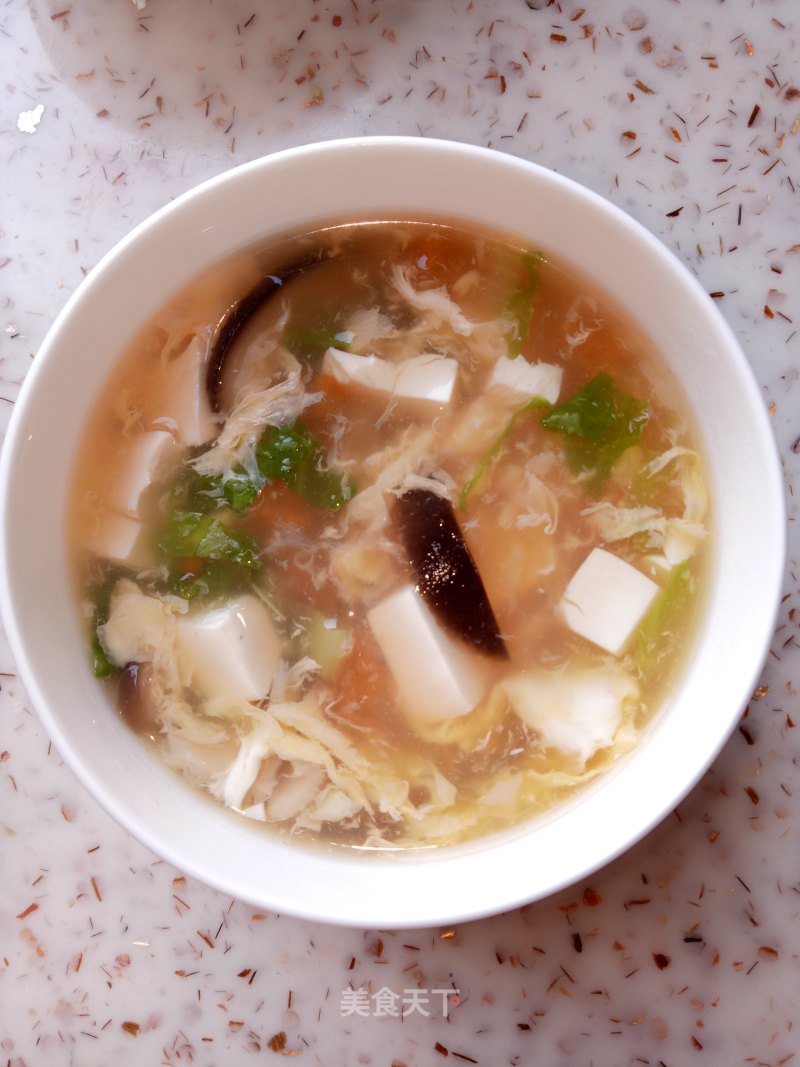 Fancy Food#tomato Egg Tofu Soup recipe