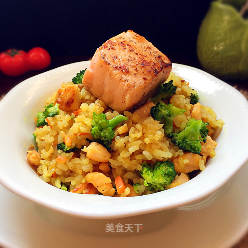 Salmon Curry Fried Rice recipe