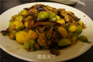 Stir-fried Lamb with Black Pepper, Green Onion and Kale recipe