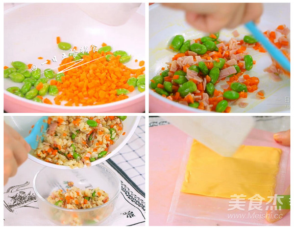 Shrimp, Miscellaneous Vegetables and Cheese Rice Ball Baby Food Supplement, Cooked Rice + Carrot recipe