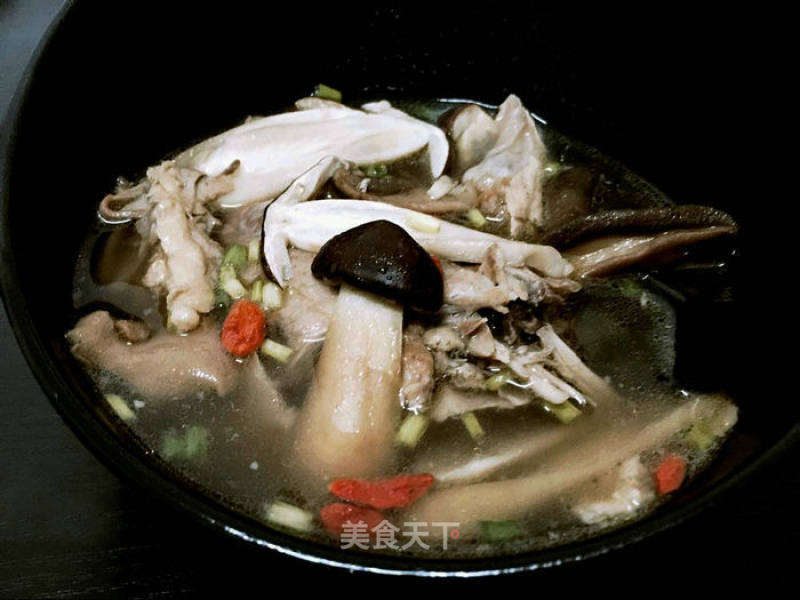Agaricus and Mixed Mushroom Chicken Soup