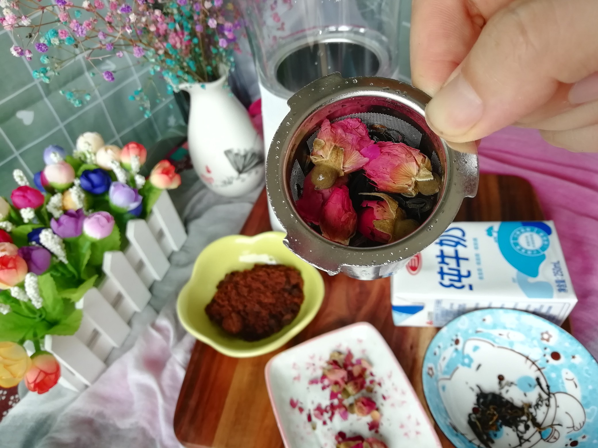 Brown Sugar Rose Milk Tea recipe